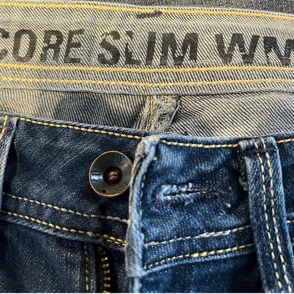 G-Star Blue Straight Leg Jeans with Worn-In Look - Picture 4 of 5